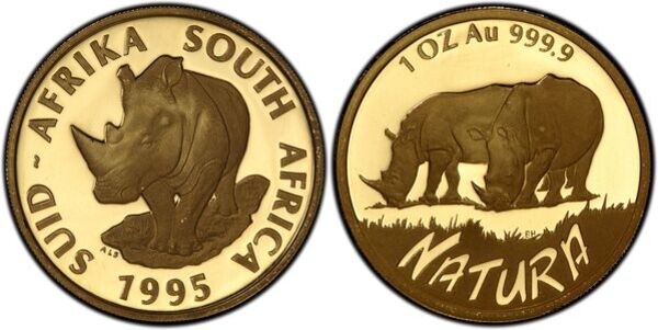 Obverse and Reverse - 1995 Rhino 1 Oz