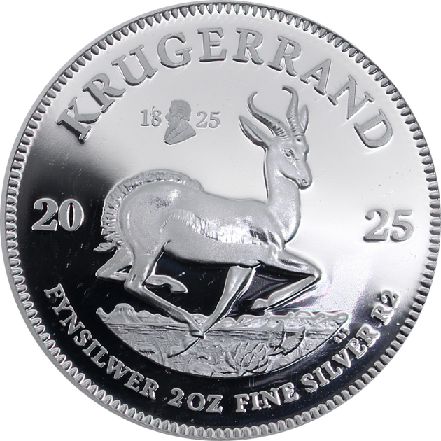 Silver Krugerrand coin.